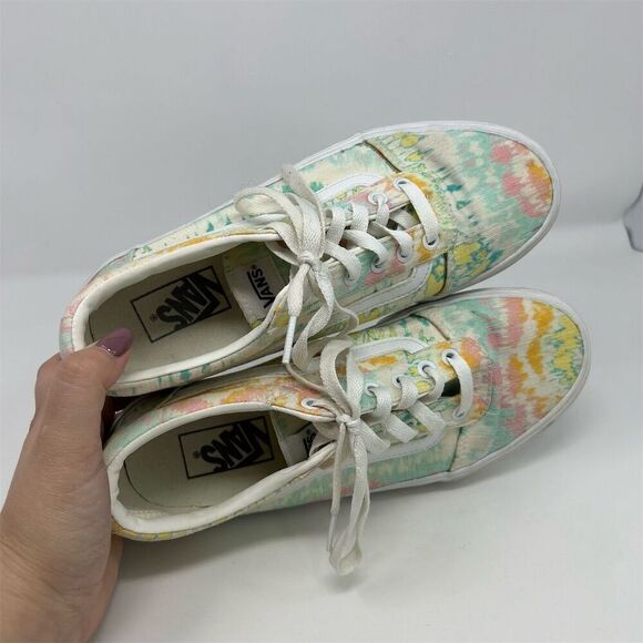 Vans Women's Ward White Tie Dye Lace Up Platform Sneakers Multicolor Size 9 - Picture 12 of 14
